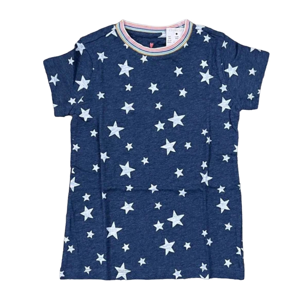 NWT J. Crew Girls' Stars 4th of July W/ Rainbow Ringer T-Shirt